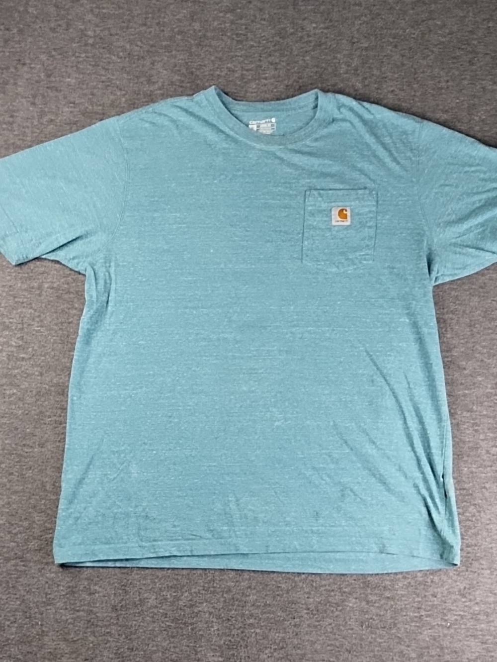 Carhartt Men's Heather Teal Short-Sleeve Pocket Tee